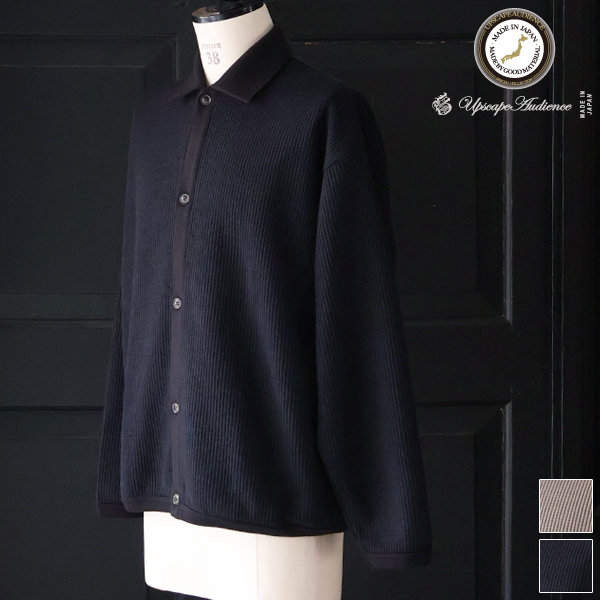 画像1: ウールビッグワッフル ニットソー ポロカーディガン【MADE IN JAPAN】『日本製』 / Upscape Audience (1)