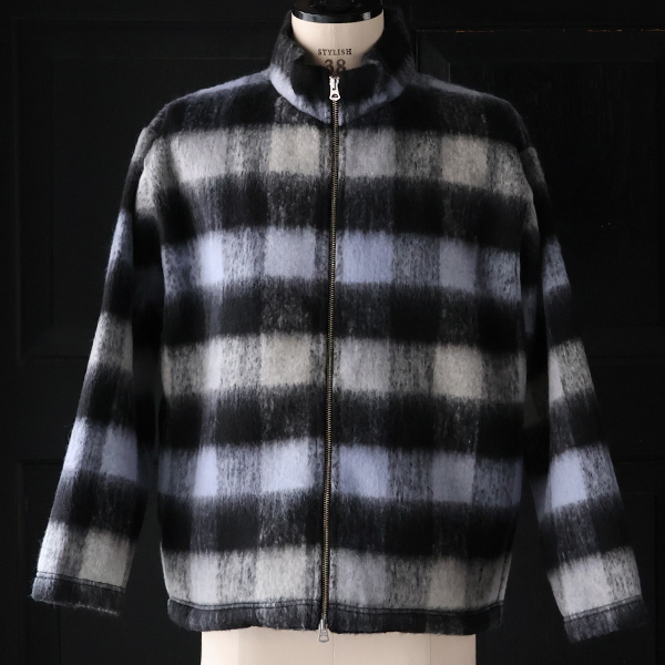 画像2: ECOLANA(エコラーナ) シャギーチェック スタンド ZIP ジャケット【MADE IN JAPAN】『日本製』【送料無料】 / Upscape Audience (2)