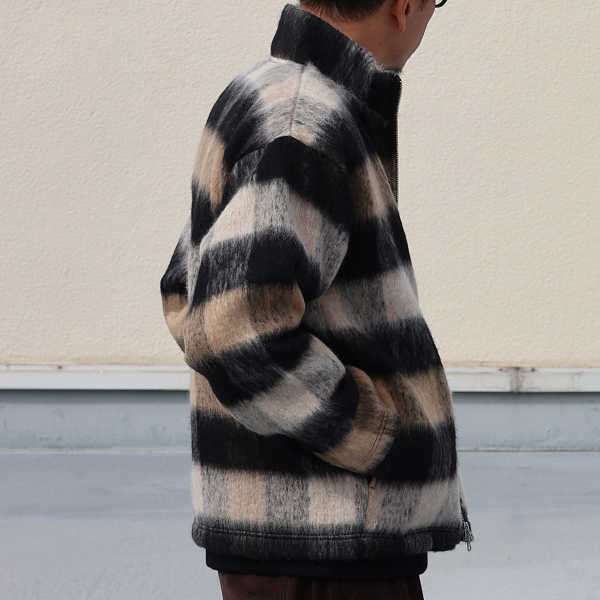 画像4: ECOLANA(エコラーナ) シャギーチェック スタンド ZIP ジャケット【MADE IN JAPAN】『日本製』【送料無料】 / Upscape Audience (4)