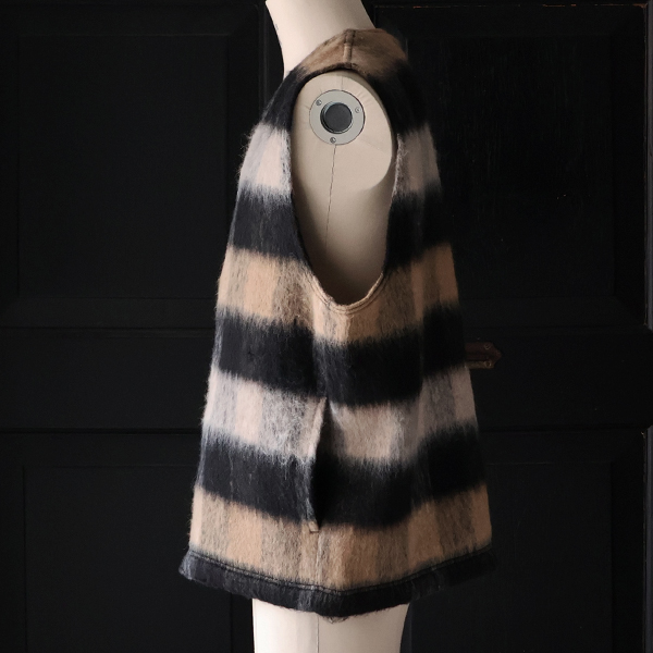 画像14: ECOLANA シャギーチェック ノーカラー ZIP ベスト【MADE IN JAPAN】『日本製』【送料無料】 / Upscape Audience (14)