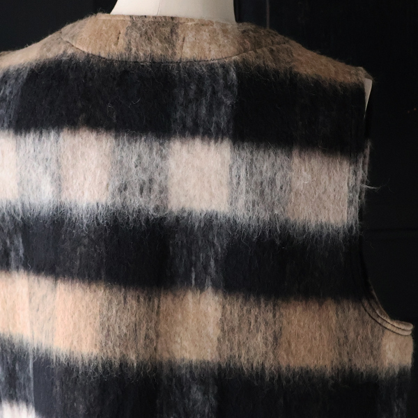 画像19: ECOLANA シャギーチェック ノーカラー ZIP ベスト【MADE IN JAPAN】『日本製』【送料無料】 / Upscape Audience (19)