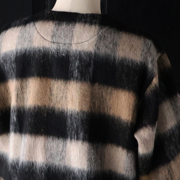 画像17: ECOLANA(エコラーナ) シャギーチェック ノーカラー スナップ ジャケット【MADE IN JAPAN】『日本製』【送料無料】 / Upscape Audience (17)