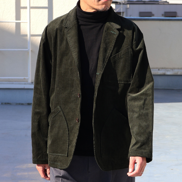 画像2: 14W（ウェル）コットンコーディロイ「マンチェスター」3ボタン ロガージャケット【MADE IN JAPAN】『日本製』/ Upscape Audience (2)