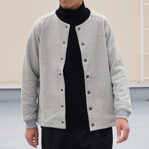 画像2: 「和歌山」 度詰裏毛 (11オンス) スナップ ノーカラージャケット【MADE IN JAPAN】【送料無料】『日本製』 / Upscape Audience (2)