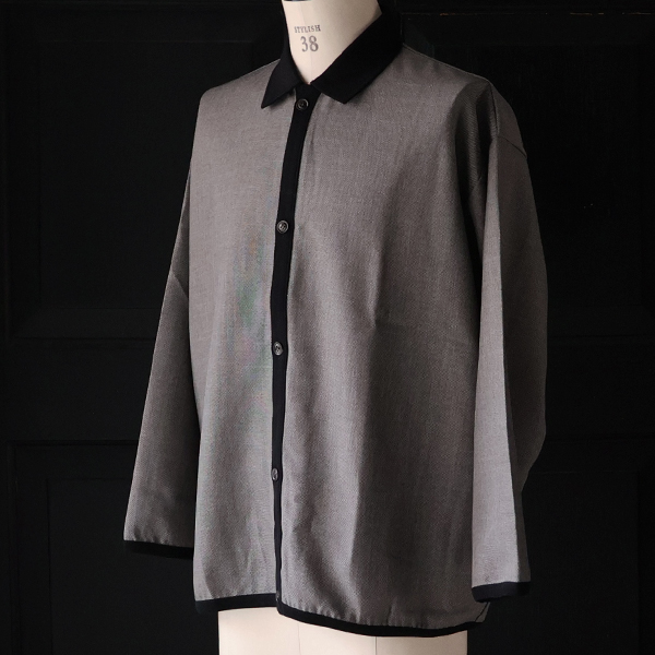 画像3: LANATEC® (ラナテック) TECH シャンブレーシャークスキン ポロカーディガン【MADE IN JAPAN】『日本製』【送料無料】/ Upscape Audience (3)