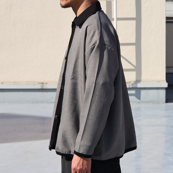 画像4: LANATEC® (ラナテック) TECH シャンブレーシャークスキン ポロカーディガン【MADE IN JAPAN】『日本製』【送料無料】/ Upscape Audience (4)