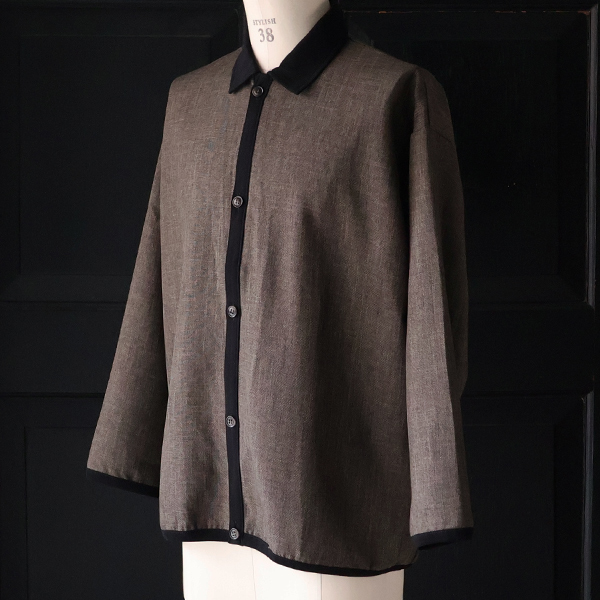 画像5: LANATEC® (ラナテック) TECH シャンブレーシャークスキン ポロカーディガン【MADE IN JAPAN】『日本製』【送料無料】/ Upscape Audience (5)