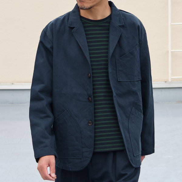 画像2: 「遠州」11オンス ヘビーカツラギ 3ボタン ロガージャケット【MADE IN JAPAN】『日本製』/ Upscape Audience (2)