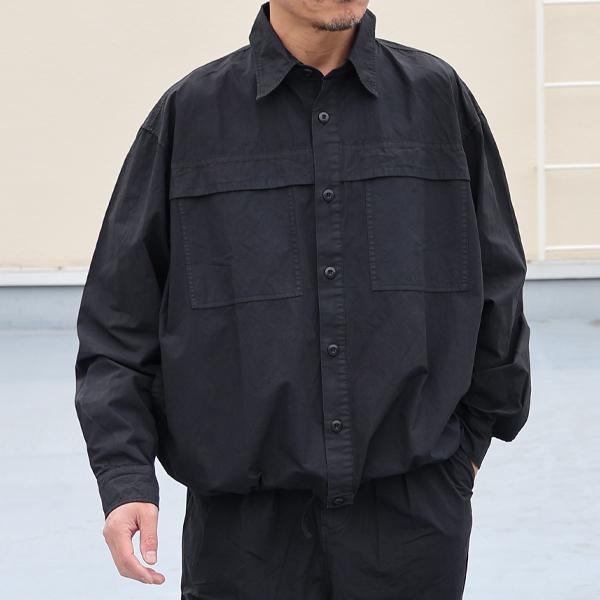 画像3: ピグメント 馬布 (ホースクロス) ドローコード バルーン ユーティリティーシャツジャケット / Audience (3)