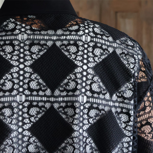 画像11: 「北陸」カットブローシェレース ハーフスリーブ ポロ カーディガン【MADE IN JAPAN】『日本製』【送料無料】/ Upscape Audience (11)