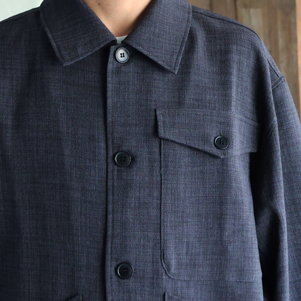 画像6: Reflax（リフラクス）TECH リネンライクキャンバス カバーオール ショートブルゾン【MADE IN JAPAN】『日本製』/ Upscape Audience (6)