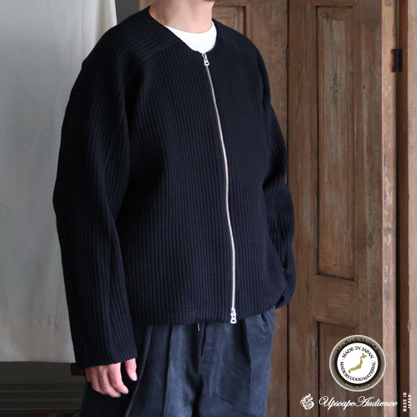画像1: 「尾州」コットンキルト ノーカラーZIPジャケット【MADE IN JAPAN】『日本製』 / Upscape Audience (1)