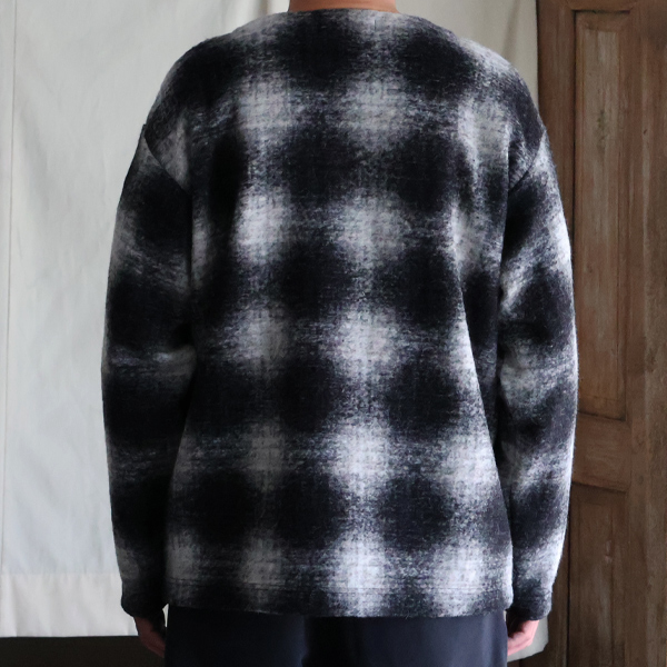 画像5: ECOLANA(エコラーナ) ウール スライバーチェック ノーカラージャケット【MADE IN JAPAN】『日本製』【送料無料】/ Upscape Audience (5)