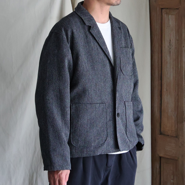 画像2: LANATEC® (ラナテック) Lab (ラボ） TECH ウールライク ツィードツイルシャンブレー ボクシー クロップドジャケット【MADE IN JAPAN】『日本製』【送料無料】/ Upscape Audience (2)