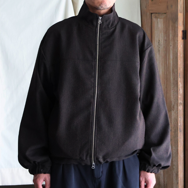 画像3: LANATEC® (ラナテック) Lab (ラボ） TECH ウールライク ツィードツイルシャンブレー スタンド ZIP ブルゾン【MADE IN JAPAN】『日本製』/ Upscape Audience (3)