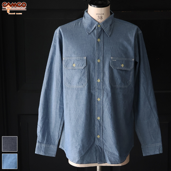 画像1: CAMCO（カムコ）/ CHAMBRAY WORK SHIRTS(シャンブレー 長袖 ワークシャツ ) (1)