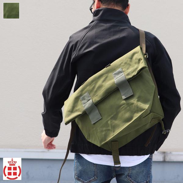 画像1: DEADSTOCK/ Danish Army 80’ｓMessenger Bag（デンマーク軍ナイロン2Wayメッセンジャーバッグ/パスケース無し） (1)