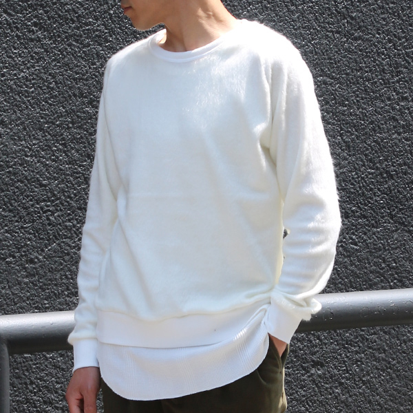 画像: 【RE PRICE/価格改定】パイルシャギー サドルショルダー C/N L/S ニットソー【MADE IN JAPAN】『日本製』/ Upscape Audience