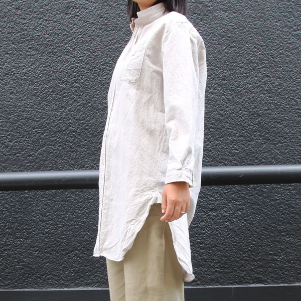 画像2: French Linen（フレンチリネン）綿麻交織ダンガリー ローマシャツコート［Lady's］【MADE IN JAPAN】『日本製』/ Upscape Audience (2)