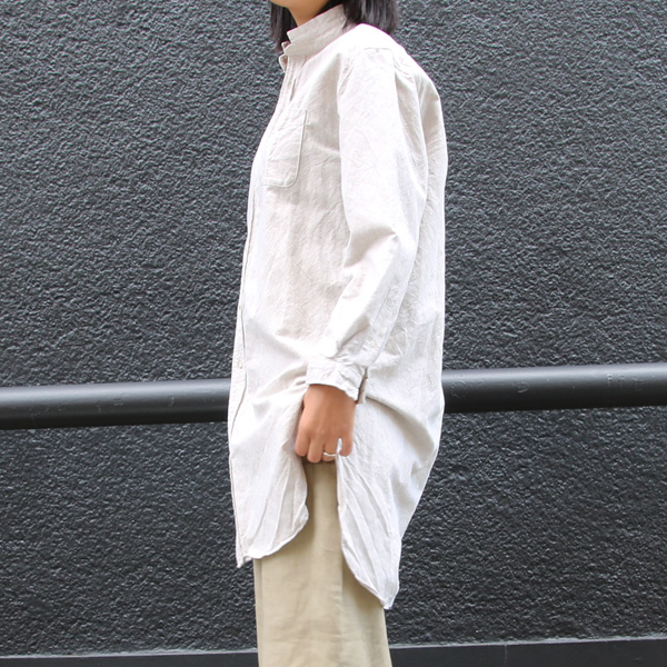画像: 【RE PRICE/価格改定】French Linen（フレンチリネン）綿麻交織ダンガリー ローマシャツコート［Lady's］【MADE IN JAPAN】『日本製』/ Upscape Audience